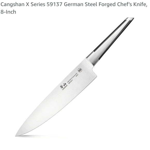 ❤️BUY 2 GET 1 FREE  Cangshan X Series 59137 German Steel Forged Chef's Knife, 8" - Picture 1 of 16